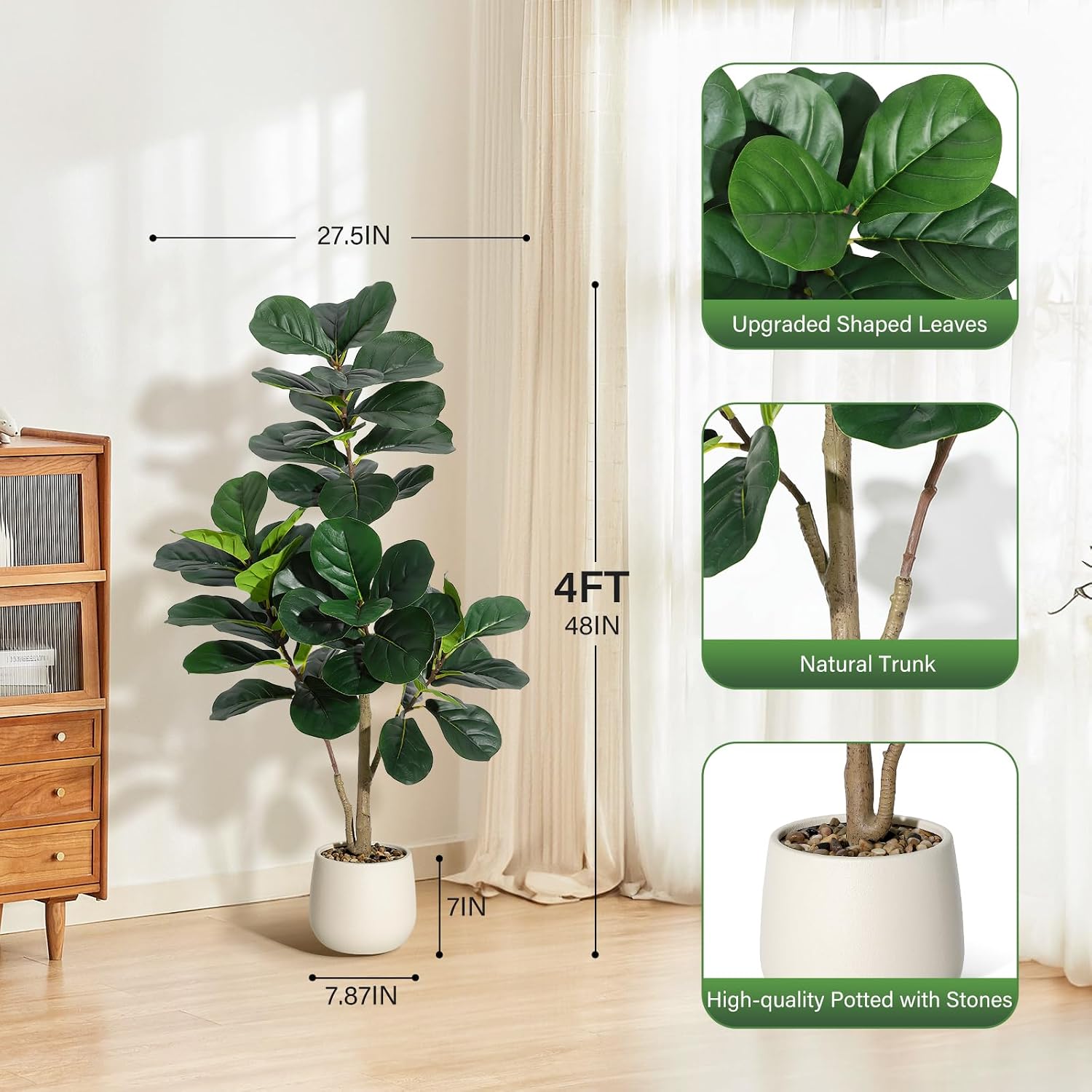 Árvore artificial de figueira- - Ficus Lyrata Tree avaliação e preço