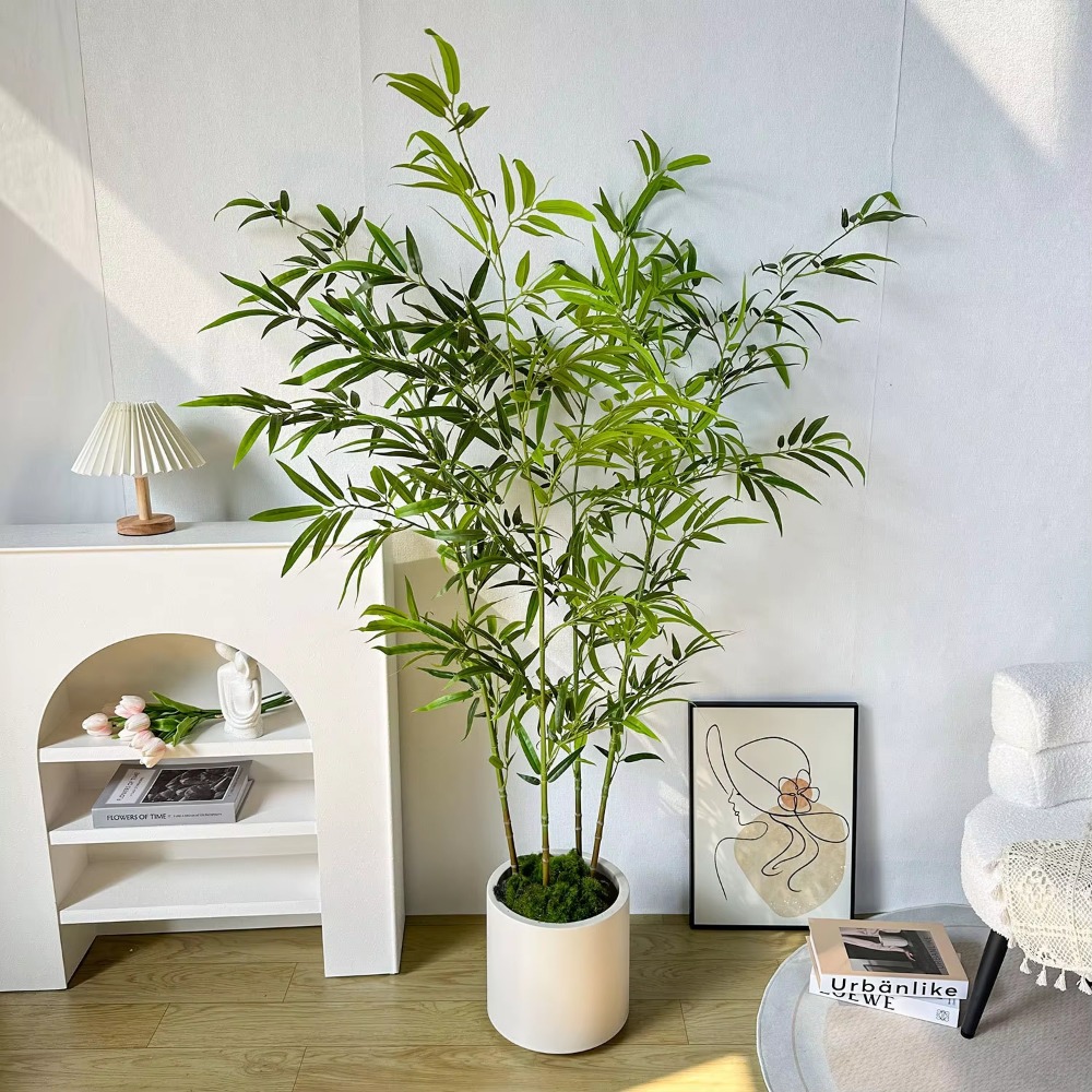 Bambu verde artificial pu + pv - Ficus Lyrata Tree avaliação e preço